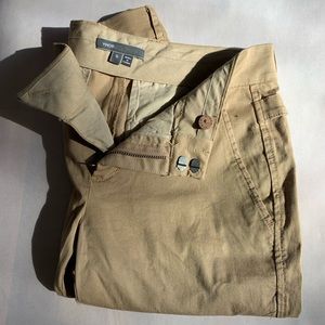 VINCE khaki shorts with buckle embellishments